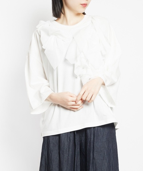 tシャツ コンビネーション　デコラティブトップス レディース メンズ