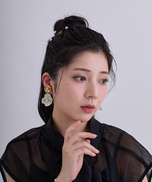 CALIN STANDARD アレルギー対応 イヤリング 金属アレルギー対応「ecru