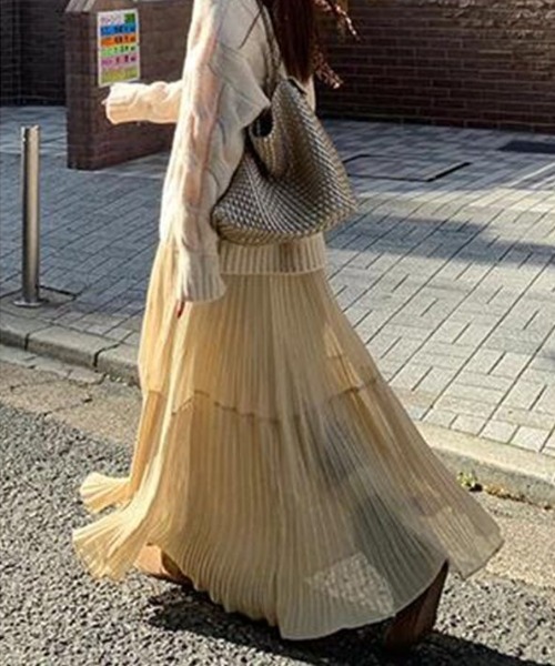 gossip!ロサンゼルス スカート シフォン フェミニン ギャザー