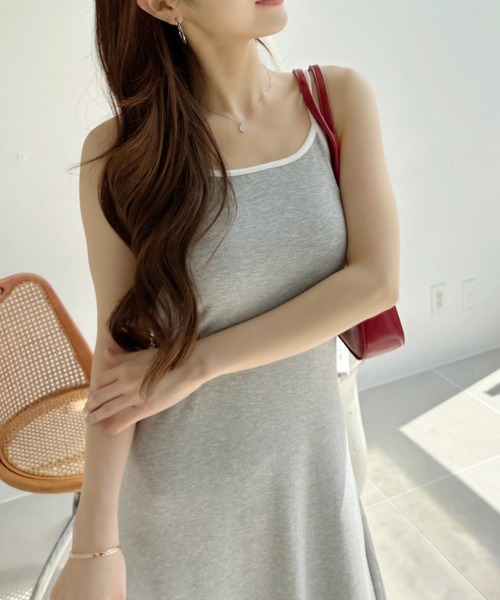 ワンピース セット商品 パイピングデザイン Tシャツ × キャミワンピース | ブランド登録なし | 21