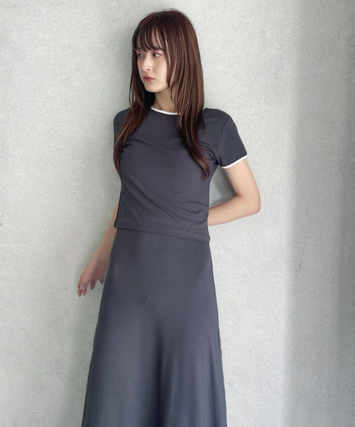 ワンピース セット商品 パイピングデザイン Tシャツ × キャミワンピース | ブランド登録なし | 07