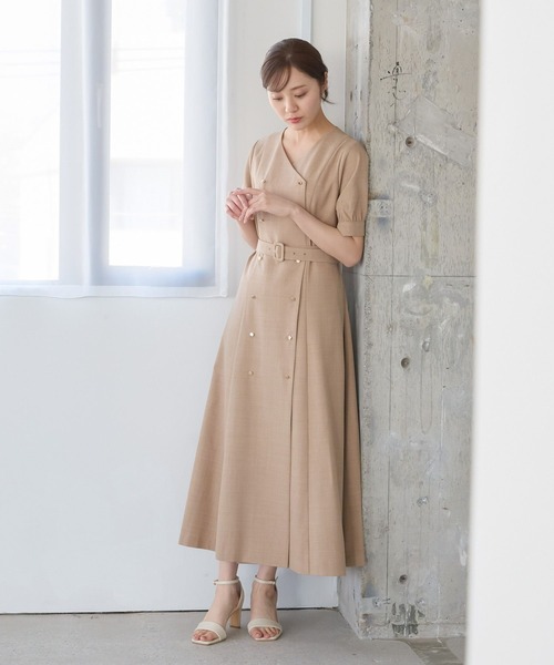 Andemiu ワンピース トレンチフウVネックワンピース451378
