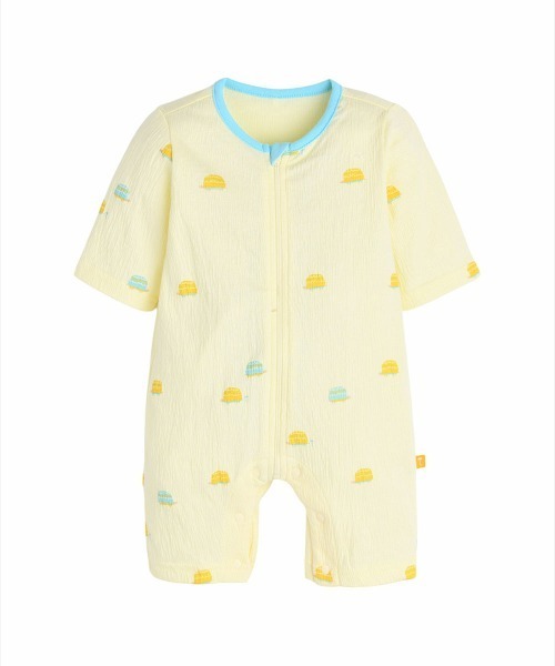ロンパース・カバーオール r ベビー服 ロンパース カバーリングジャガード7分丈ジッパー