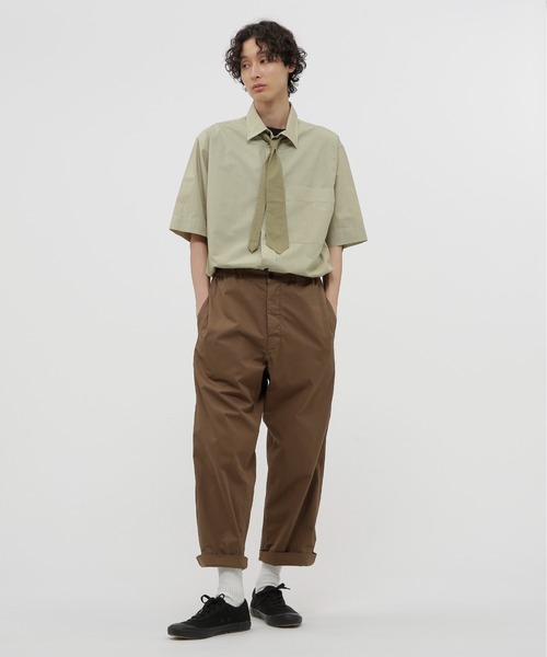 MHL. COTTON RAMIE POPLIN シャツ　バンドカラー　近年 MHL.｜COTTON RAMIE POPLIN｜バンドカラーシャツ｜イエロー