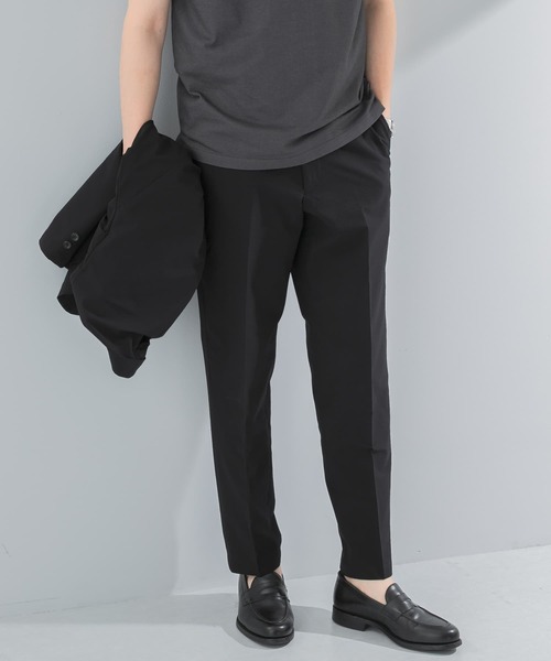 【美品：Theory】高機能シアサッカー スラックス「L：ブラック」 URBAN RESEARCH DOORS（アーバンリサーチドアーズ） セレモニースーツ