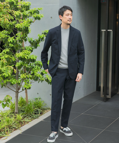 【美品：Theory】高機能シアサッカー スラックス「L：ブラック」 URBAN RESEARCH DOORS（アーバンリサーチドアーズ） セレモニースーツ