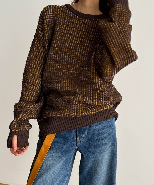 「CANAL JEAN」 長袖ニット SMALL ブラウン レディース