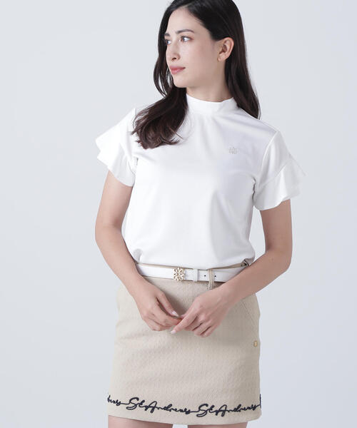 tシャツ 「St ANDREWS」梨地調半袖ハイネック (WOMENS) レディース St ANDREWS tシャツ 「St ANDREWS」梨地調半袖ハイネック