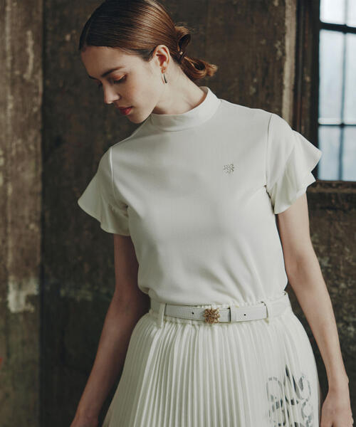 tシャツ 「St ANDREWS」梨地調半袖ハイネック (WOMENS) レディース