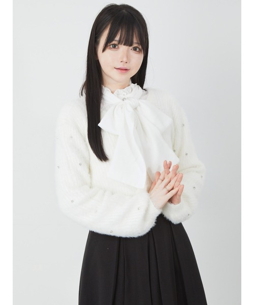 「Ank Rouge」 ニットカーディガン M ピンク レディース_画像6