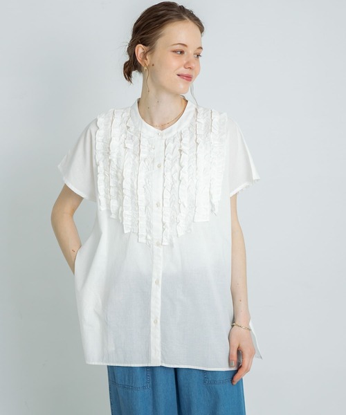 ☆美品☆ URBAN RESEARCH Sonny Labelフリルブラウス☆ URBAN RESEARCH Sonny Label ブラウス シャツ エアリーコットン