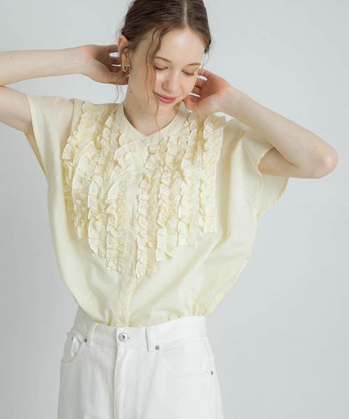 ☆美品☆ URBAN RESEARCH Sonny Labelフリルブラウス☆ URBAN RESEARCH Sonny Label ブラウス シャツ エアリーコットン