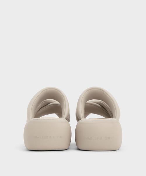 CHARLES&KEITH ストレッチ ストラッピーフラットサンダル/送料込 CHARLES ＆ KEITH サンダル ストレッチ ファブリックストラッ
