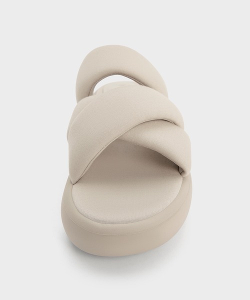 CHARLES ＆ KEITH サンダル ストレッチ ファブリックストラッ