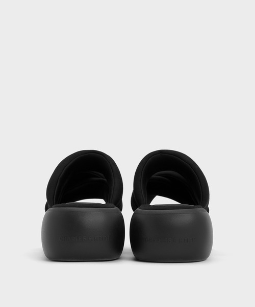 CHARLES&KEITH ストレッチ ストラッピーフラットサンダル/送料込 CHARLES ＆ KEITH サンダル ストレッチ ファブリックストラッ