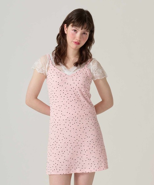 tシャツ カシュクール風 レーストップス TINA：JOJUN レディース TINA：JOJUN tシャツ カシュクール風 レーストップス レディース