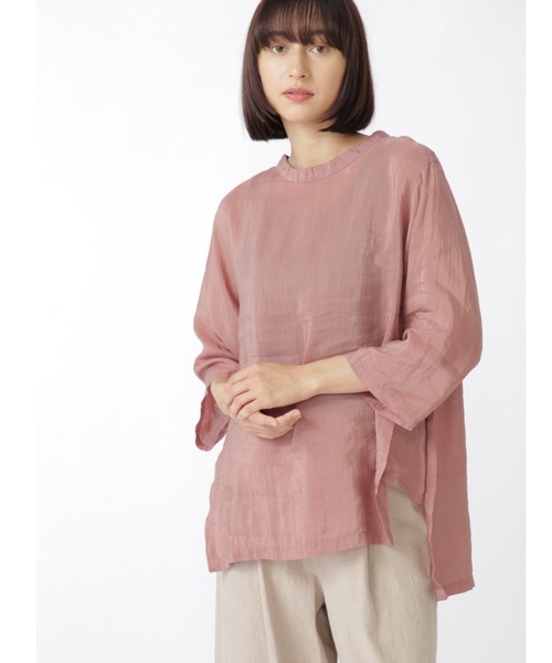 「human woman」 7分袖ブラウス MEDIUM ピンク レディース