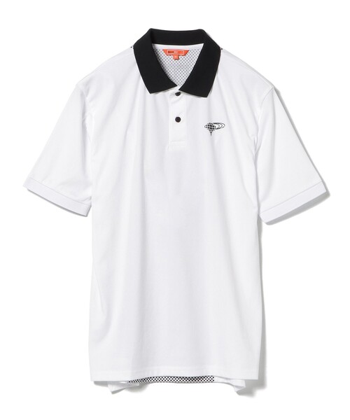 BEAMS GOLF ポロシャツ ORANGE LABEL / 吸水速乾 ドットプリント ロゴ
