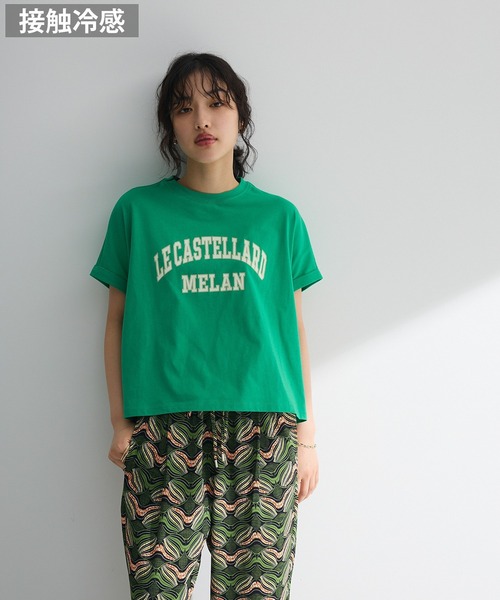 Green Parks（グリーンパークス） tシャツ 袖折り返しカレッジTシャツ