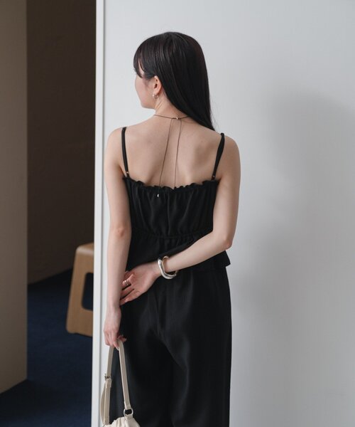 【新品】Kastane ペプラムキャミサロペット カスタネ　未使用　サイズ1 低身長サイズ/2サイズ展開/無地&チェック】ペプラムキャミ