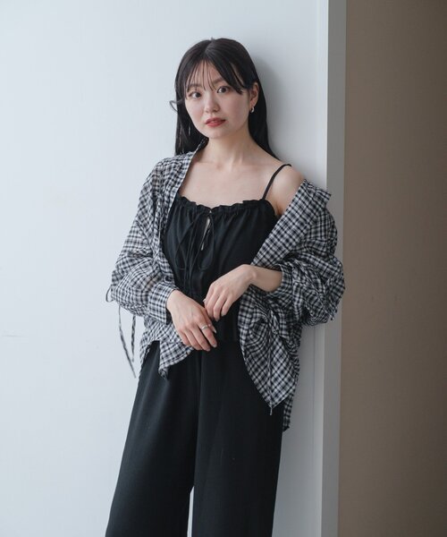 ［今季］Kastane ペプラムキャミサロペット ミスティック mystic（ミスティック）の「【3サイズ展開】ぺプラムキャミ