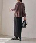ロング スカート ストレッチベイカースカートの詳細画像2