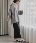 ロング スカート ストレッチベイカースカートの詳細画像3