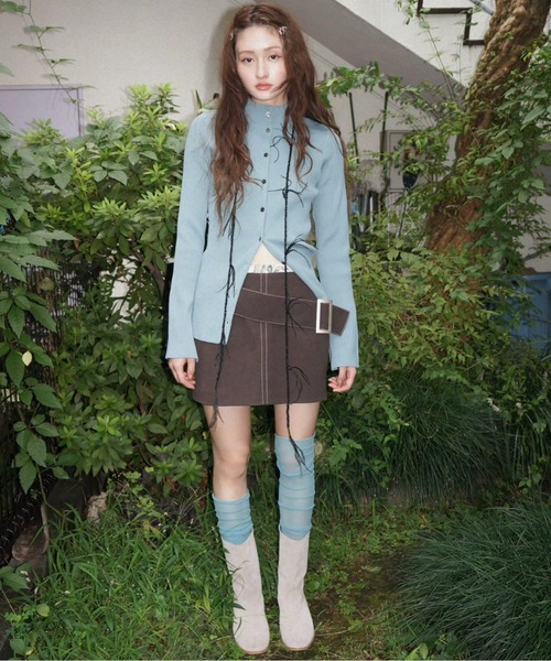 way ロングスリーブプレーンカーディガン　ムスボレ　musubore 2way long sleeve plain cardigan / ロングスリーブプレーン