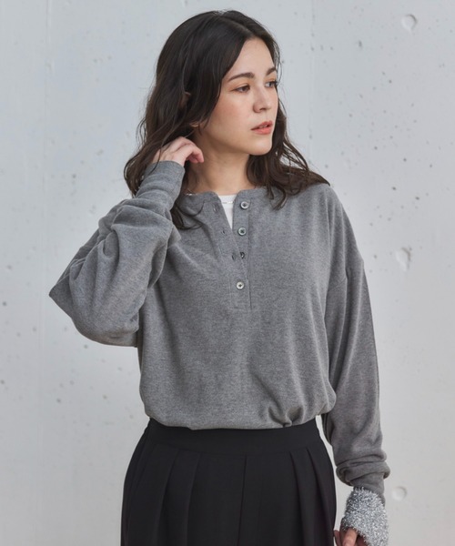 DOUX ARCHIVES（ドゥアルシーヴ） tシャツ ソフトヘンリーネックプル