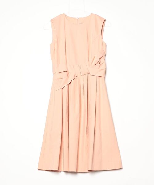 美品　フォクシーニューヨーク　ノースリーブ　紐リボン付ワンピース　ピンク　38 FOXEY NEW YORK 「FOXEY YORK」 リボンノースリーブワンピース 38