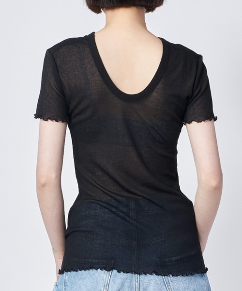 「HAKUJI」 半袖カットソー FREE オフホワイト レディース_画像4