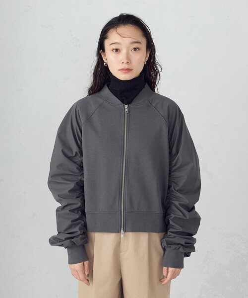 COMME CA ISM（コムサイズム） ブルゾン アウター 袖ギャザーブルゾン