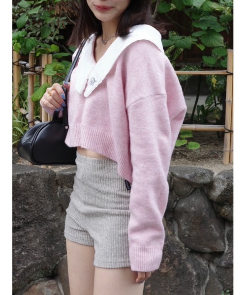 jumelle（ジュメロ） ニット セーター 襟付きクロップドニット