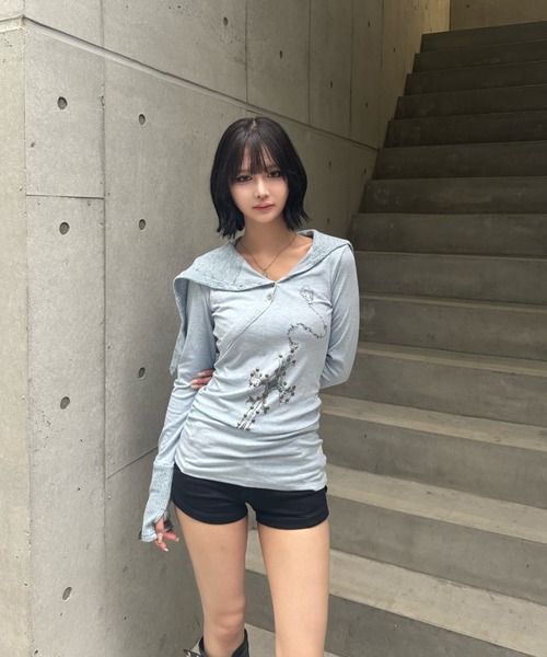ZIPPER CLUB tシャツ cross ornament tops レディース メンズ