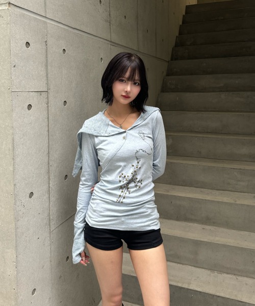 ZIPPER CLUB tシャツ cross ornament tops レディース メンズ