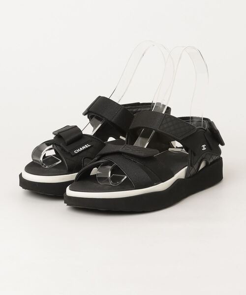 CHANEL（シャネル） フラットサンダル 37 ブラック レディース