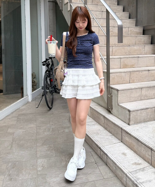 「continuer de NICE CLAUP」 半袖カットソー FREE ネイビー レディース_画像7