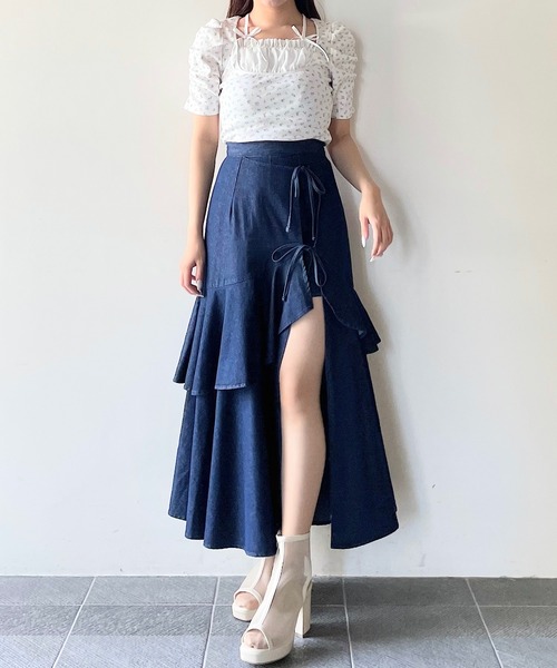 スカート yom CREPE de CHINE CIRCLE GATHERED SKIRT(XS Khaki): Y's｜THE SHOP