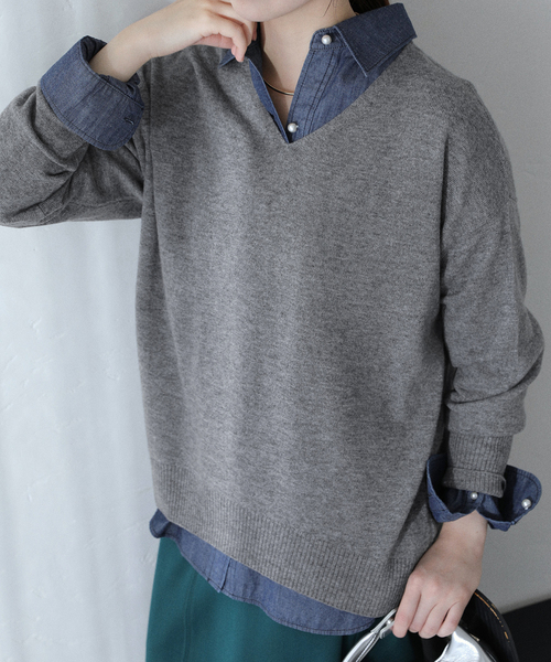 La TOTALITE（ラ トータリテ） ニット セーター ウールカシミヤVネック