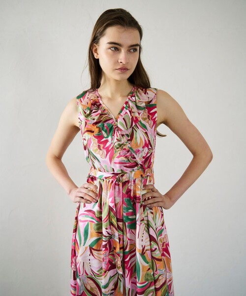 「GRACE CONTINENTAL」 ノースリーブワンピース 36 ピンク レディース_画像4