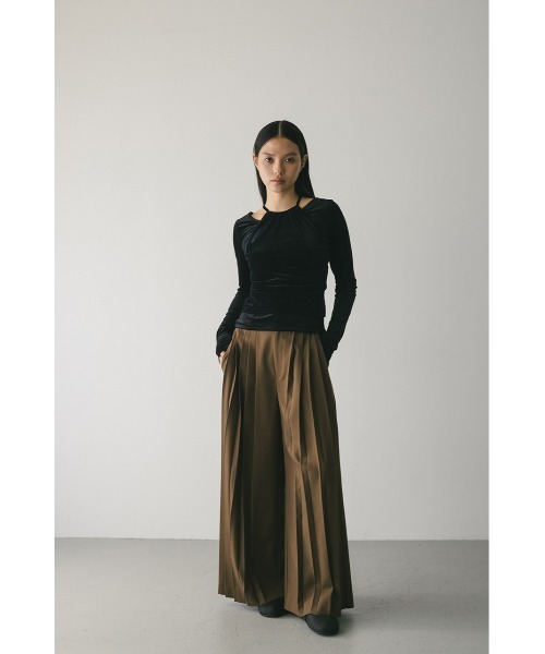 STYLEMIXER（スタイルミキサー） tシャツ 2ピースホルターベロアトップ