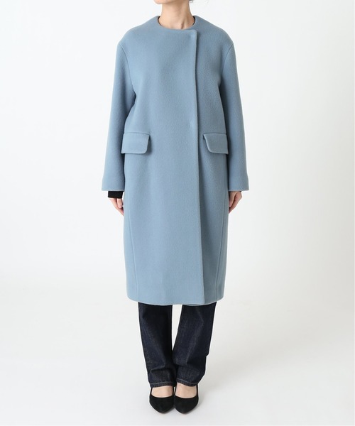 SLOBE IENA（スローブイエナ） ノーカラーコート 38 ブルー レディース