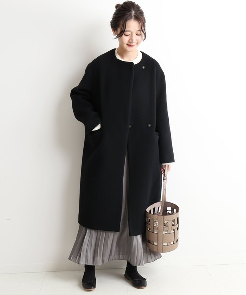 SLOBE IENA（スローブイエナ） ノーカラーコート 38 ブルー レディース