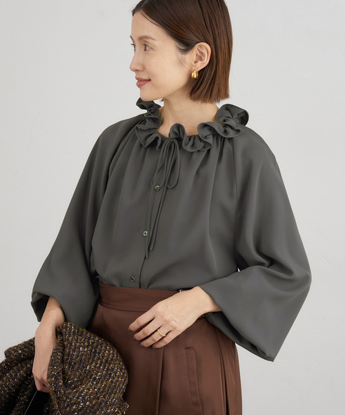 IENA（イエナ） ブラウス シャツ 襟フリルブラウス レディース