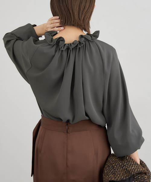 美品 イエナIENA シャツカラーフリルブラウス ブラックFREE 25SS 美品 イエナIENA シャツカラーフリルブラウス ブラックFREE 25SS IENA