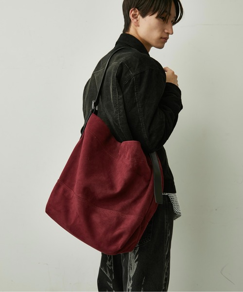 ブラック スエード ショルダーバッグ BLANK HOTEL ショルダーバッグ Faux Suede One-Handle Shoulder Bag