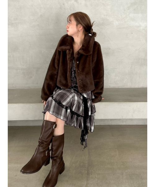 SNIDEL（スナイデル） ワンピース ラッフルバリエキャミミニワンピース