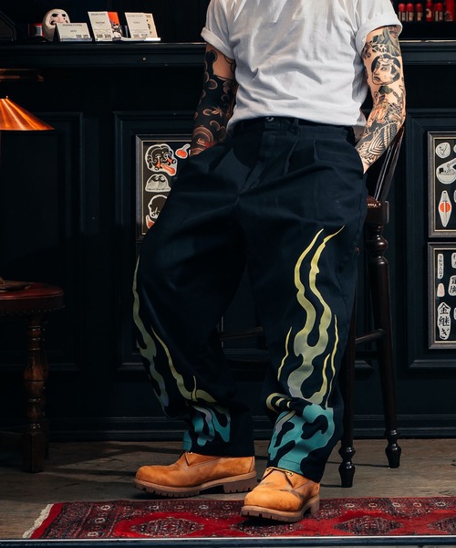 Dickies（ディッキーズ） ワイドパンツ パンツ MS X INS FIRE PRINT PT