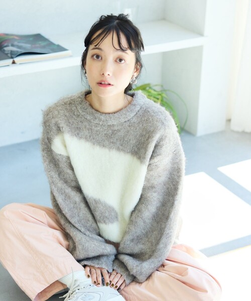 FREAK'S STORE（フリークスストア） 長袖ニット フリ- ベージュ