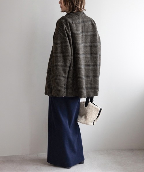 Boujour sagan 新品　ウールタッチグレンチェックジャケット　ブラウン BONJOUR SAGAN公式オンラインストア / [yoko×Norikoコラボ]ウール